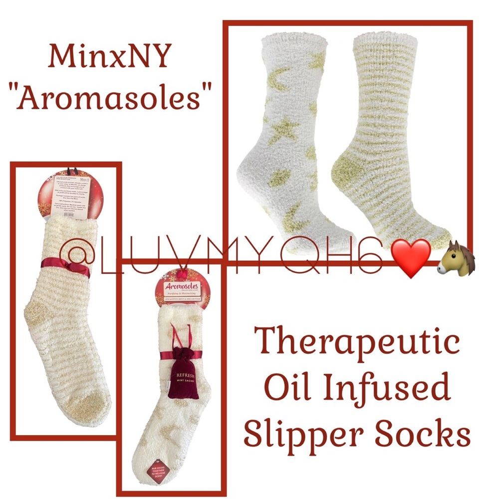 MinxNY "Aromasoles" Slipper Socks Therapeutic Oil Infused.